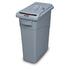 Rubbermaid Slim Jim Confidential Document Base & Lid Combo 16 Gal Gray 1 / ea
