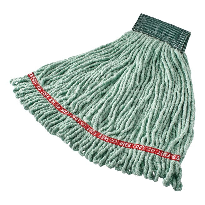 20 OZ WEB FOOT® BLEND SHRINKLESS® WET MOP, 5" HEADBAND, GREEN | Official exact-model photograph; listing pack quantity remains as stated.