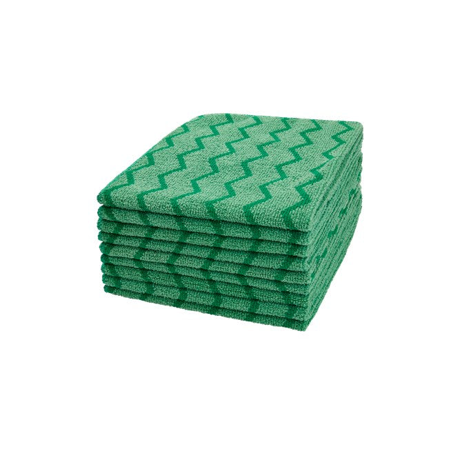 HYGEN™ MICROFIBER CLOTH, 16" X 16", GREEN, 12-PACK | Official exact-model photograph; listing pack quantity remains as stated.