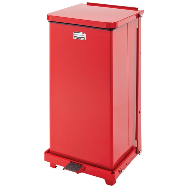 DEFENDERS® SQUARE STEP CAN 6.5 GAL RED | Official exact-model photograph; listing pack quantity remains as stated.