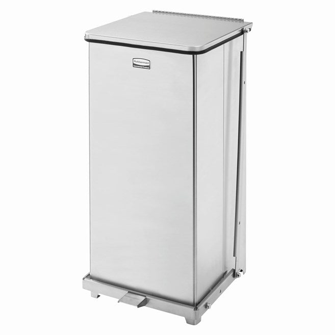 DEFENDERS® SQUARE STEP CAN 13 GAL STAINLESS STEEL | Official exact-model photograph; listing pack quantity remains as stated.