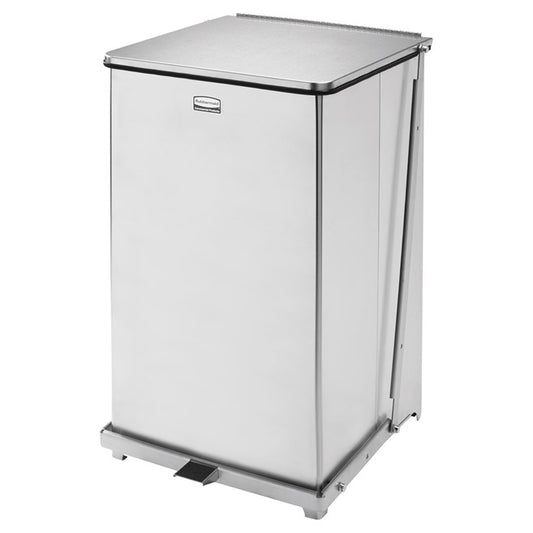 DEFENDERS® SQUARE STEP CAN 25 GAL STAINLESS STEEL | Official exact-model photograph; listing pack quantity remains as stated.