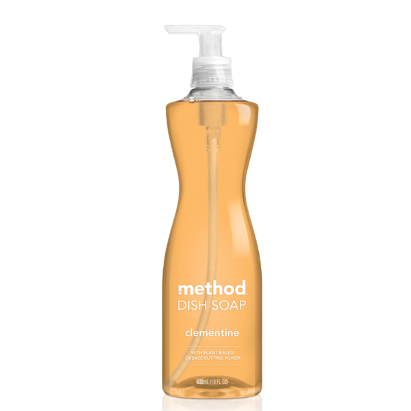 Reference image: Method Dish Soap Pump 18 oz , Clementine 6 / cs. Same brand and product type; model, formula, scent, size and packaging may differ. The title and specifications describe the item offered.