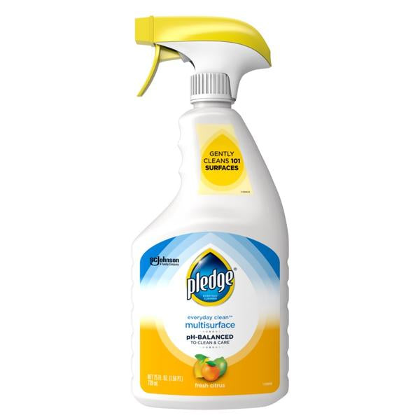 Manufacturer photo for 336283: Pledge Multi-Surface Cleaner Trigger 25 oz Citrus 6 / cs. The photograph illustrates the item; the listing title specifies the sale quantity. Current manufacturer packaging is shown.