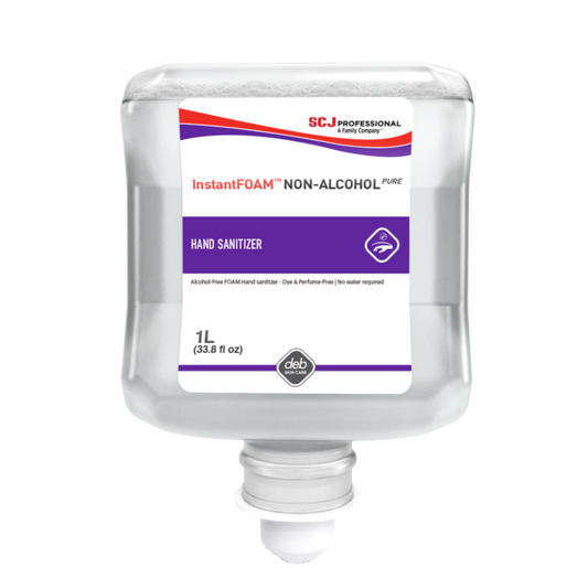 Manufacturer photo for 55857: Deb InstantFOAM Non-Alcohol PURE 1L Cartridge, Non-Alcohol 6 / cs. The photograph illustrates the item; the listing title specifies the sale quantity. Current manufacturer packaging is shown.