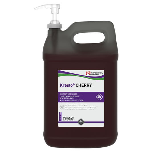 Manufacturer photo for KCH1G: Kresto Cherry Heavy Hand Cleaner 1 Gallon Bottle w/ Pump 4 / cs. The photograph illustrates the item; the listing title specifies the sale quantity. Current manufacturer packaging is shown.