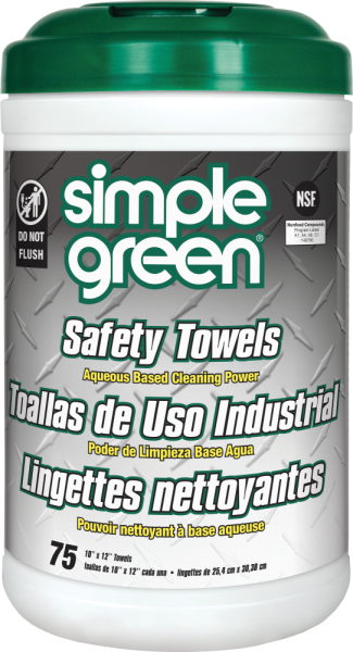Reference image of Simple Green Safety Towels; packaging size and quantity may differ from the supplied item.