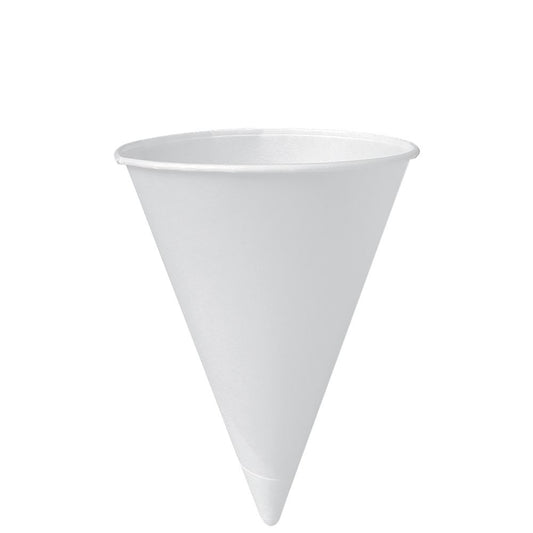 Solo Cup 6RB-2050 - 6 oz Treated Paper Cone Water Cup - White; manufacturer catalog photo.