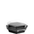 Solo Cup 9" OctaView Container w/Hinged Lid Black base 9.75 x 9.18 x 3.15 Deep 100 / cs