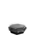 Solo Cup 7.5" OctaView Container w/Hinged Lid Black base 7.94x7.48x3.15 Deep 100 / cs
