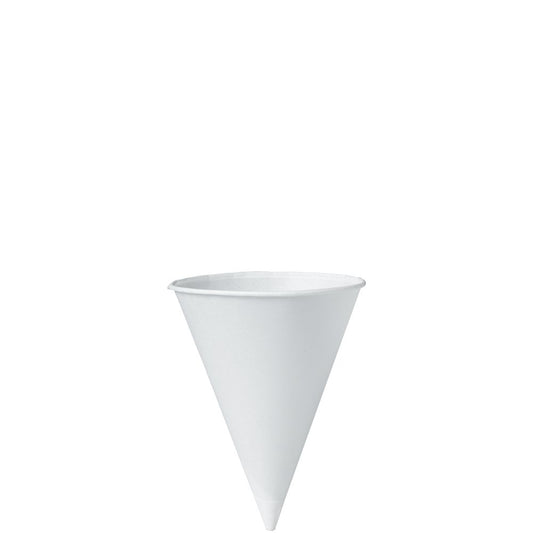 Solo Cup 8RB-2050 - 8 oz Treated Paper Cone Water Cup - White; manufacturer catalog photo.