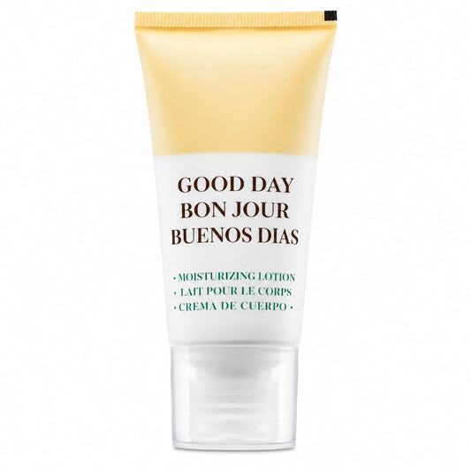 Transmacro Good Day Hand & Body Lotion 0.65 oz Tube 288 / cs; Representative Transmacro supplier product photo. Packaging format, size, design and pack quantity shown may differ; this listing's specifications apply.