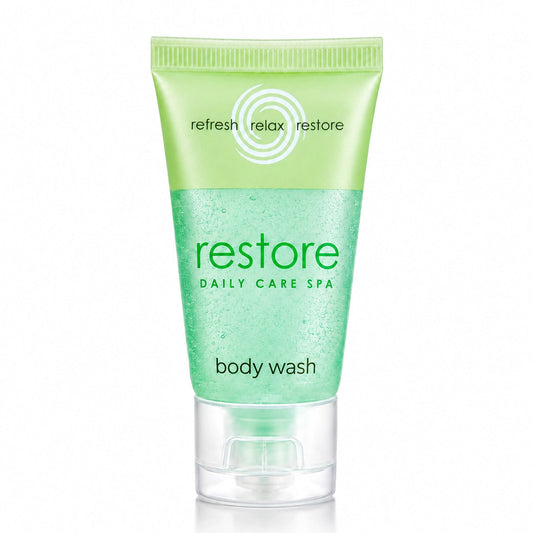 Transmacro Restore Body Wash Tube 1oz 288 / cs; Representative Transmacro supplier product photo. Packaging format, size, design and pack quantity shown may differ; this listing's specifications apply.
