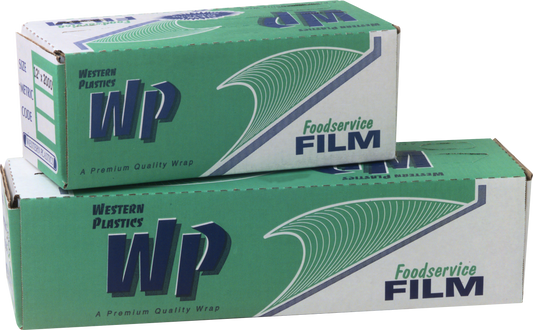 Western Plastics WP Cutterbox Film 12" x 1000' 1 / cs — Representative Western Plastics photo of the same product type. Pictured size, model, color, gauge, packaging and quantity may differ. Use the specifications stated in this listing. Group or application photo may show packaging, equipment or options not included.