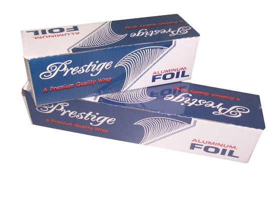 Western Plastics Standard Foil Prestige 18" x 1000 1 rl — Representative Western Plastics photo of the same product type. Pictured size, model, color, gauge, packaging and quantity may differ. Use the specifications stated in this listing. Group or application photo may show packaging, equipment or options not included.